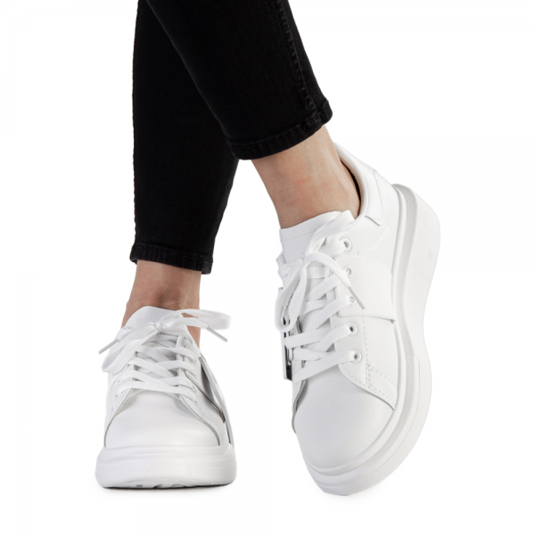 Γυναικεία αθλητικά παπούτσια  Idona λευκά, 3 - Kalapod.gr
